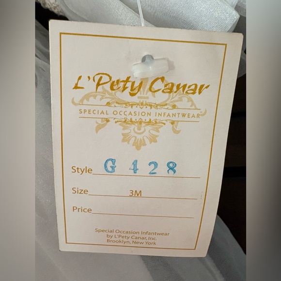 NWT L’ Pety Canar Christening Dress 3 Months - Picture 5 of 14